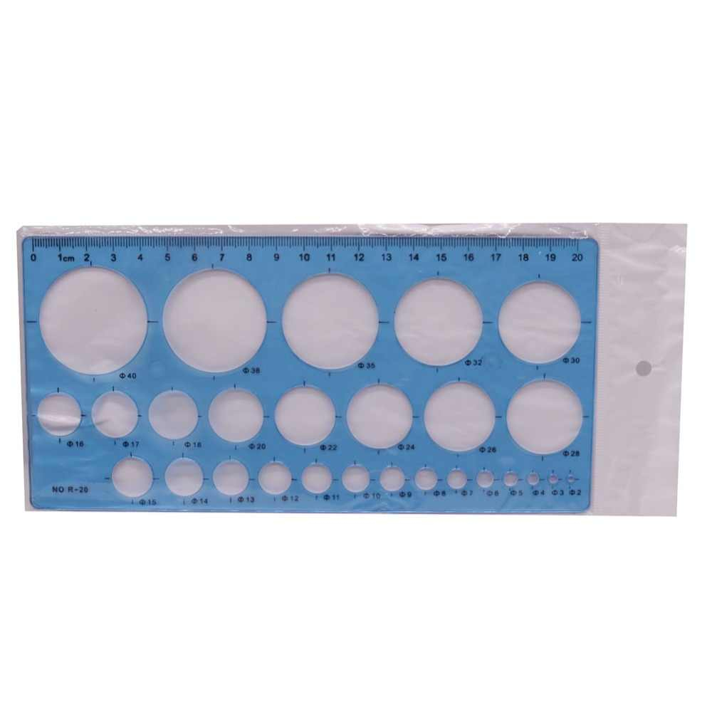 1 Pcs 20Cm Round Hole Template Ruler Drawing Template