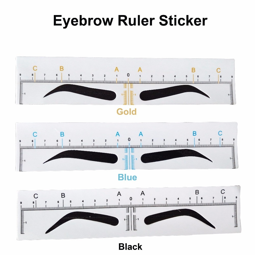 100Pc Disposable Microblading Eyebrow Ruler Sticker Permanent Makeup  Accessories Supplies Eyebrow Stencil Tattoo Measure Tools