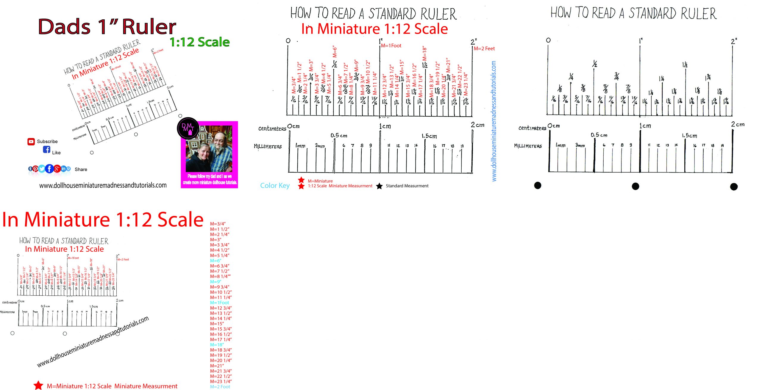 1:12 Scale Ruler - Dollhouse Miniature Madness And Tutorials