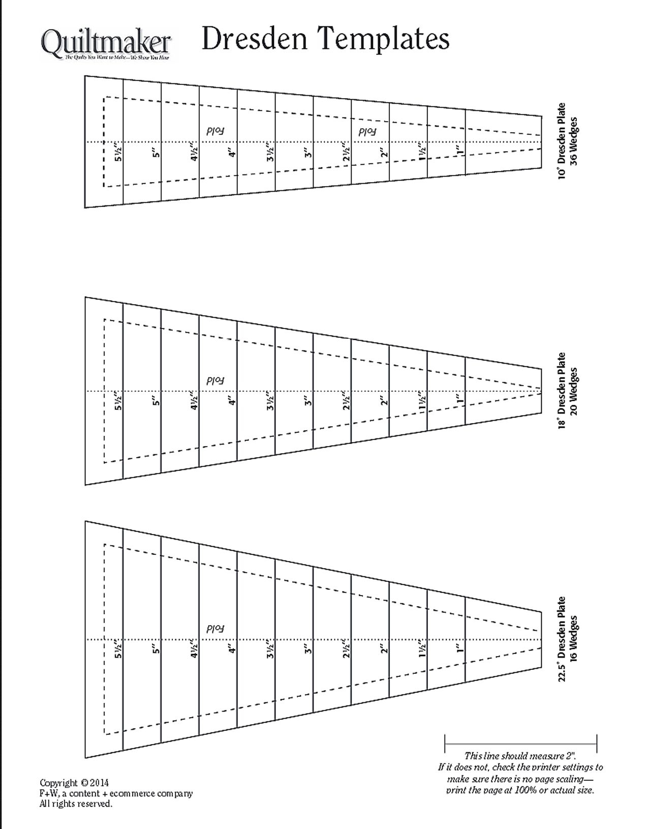 3 Printer-Friendly Dresden Templates: 22.5º (16 Wedges); 18º