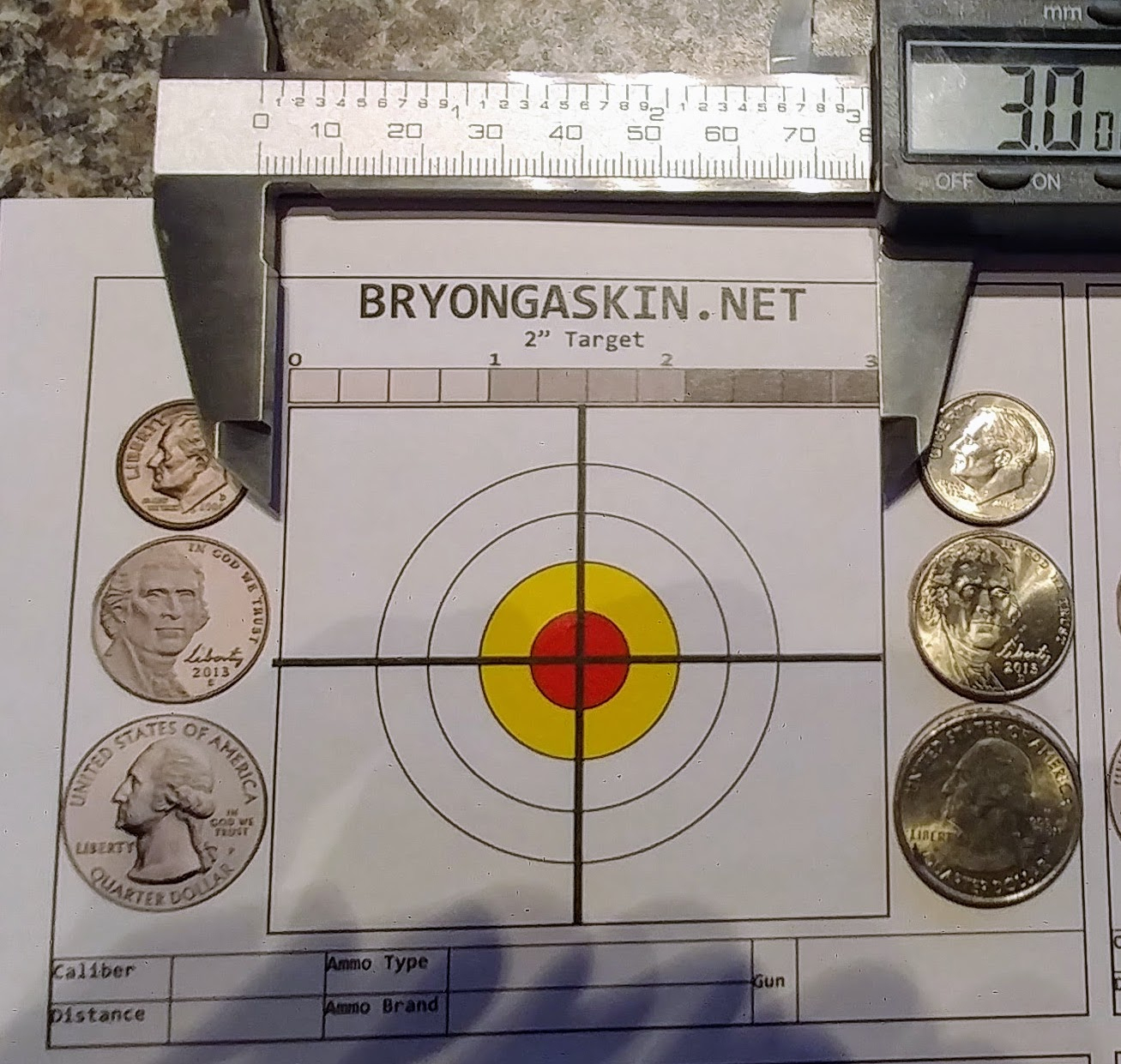 4×4 2″ Printable Target With Us Coin Scale – Bryon Gaskin