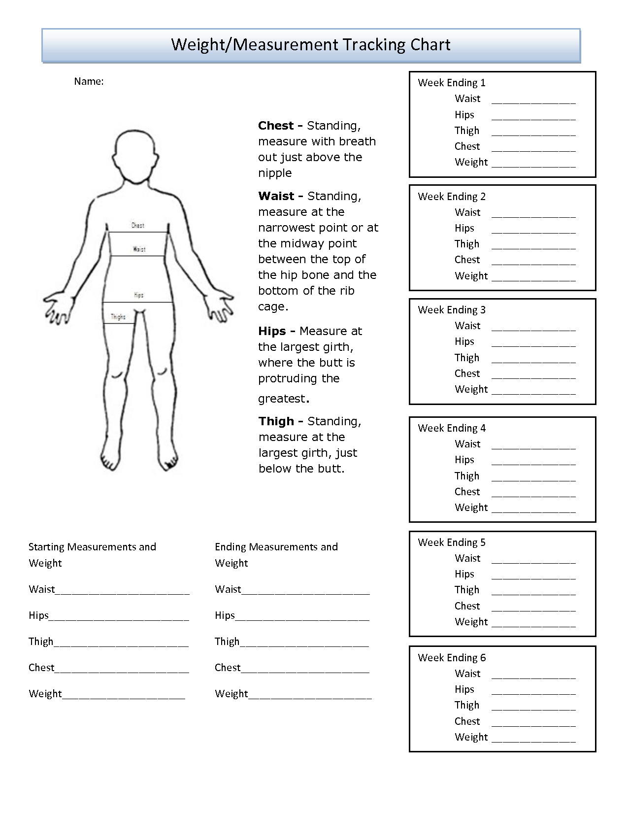 Body Measurement Chart Printable | Room Surf