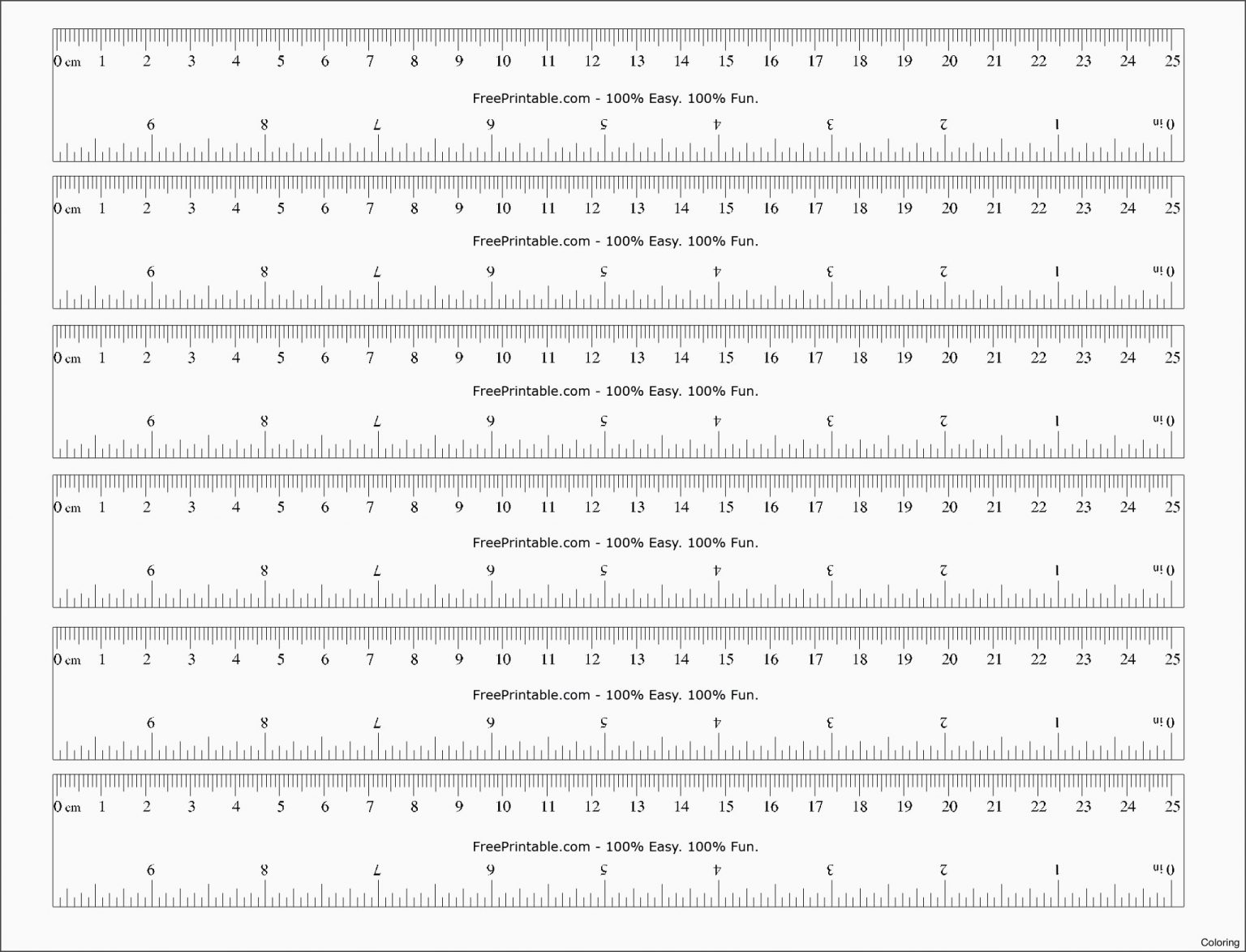 free printable ruler template