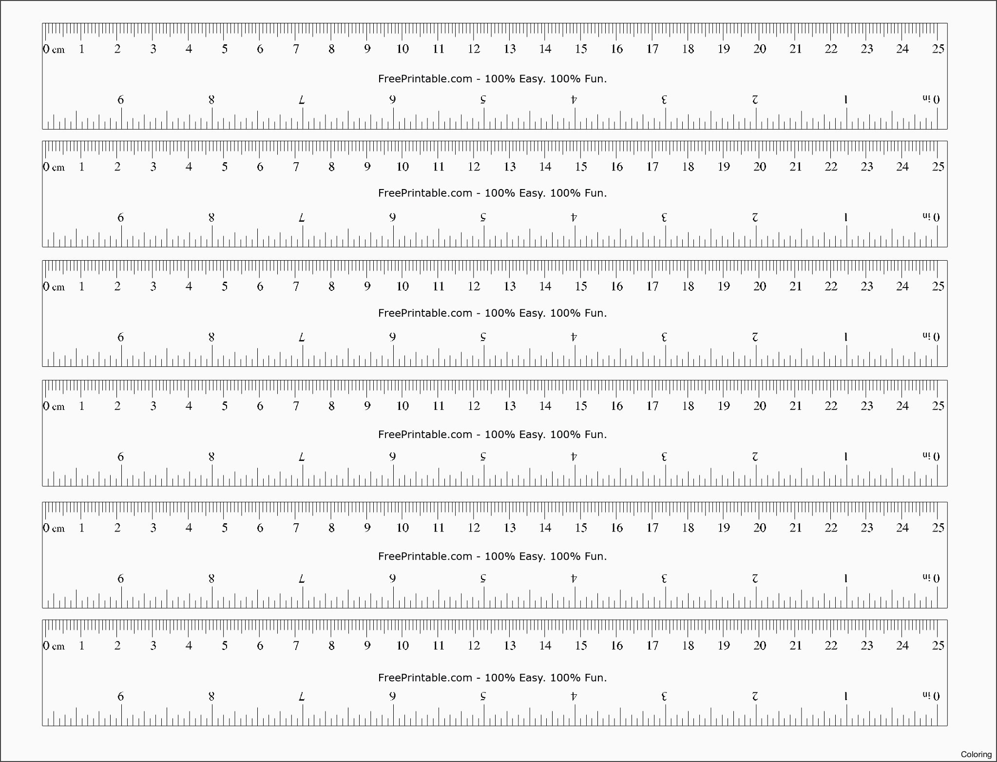 Ruler In Cm Printable