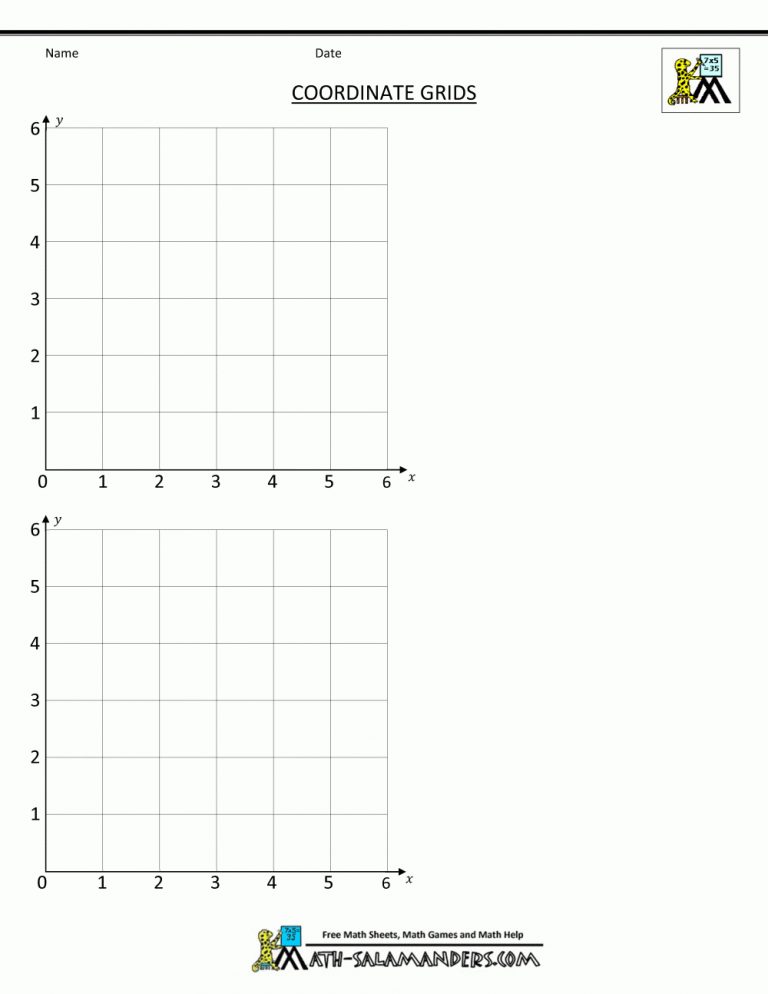 Coordinate Plane Grid - Printable Ruler Actual Size