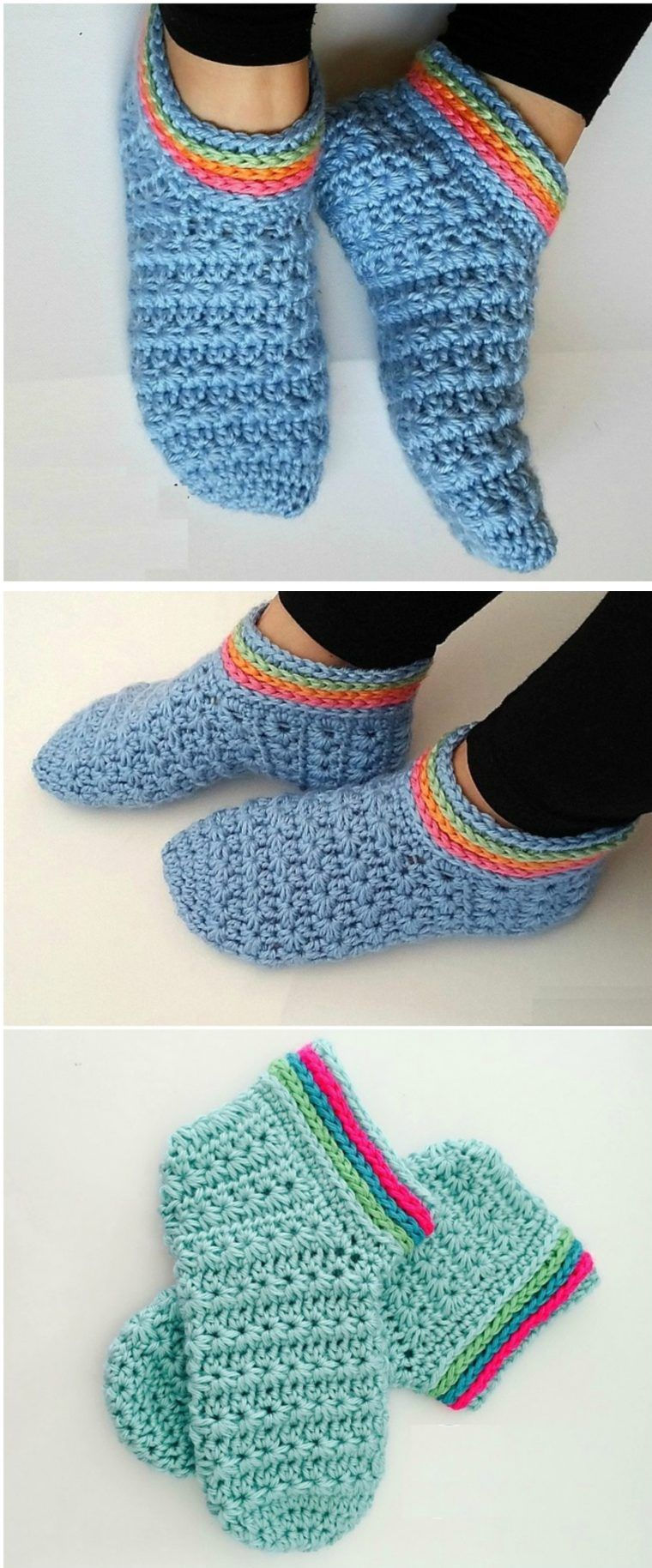 Crochet Starlight Slippers | Crochet Stitches, Crochet