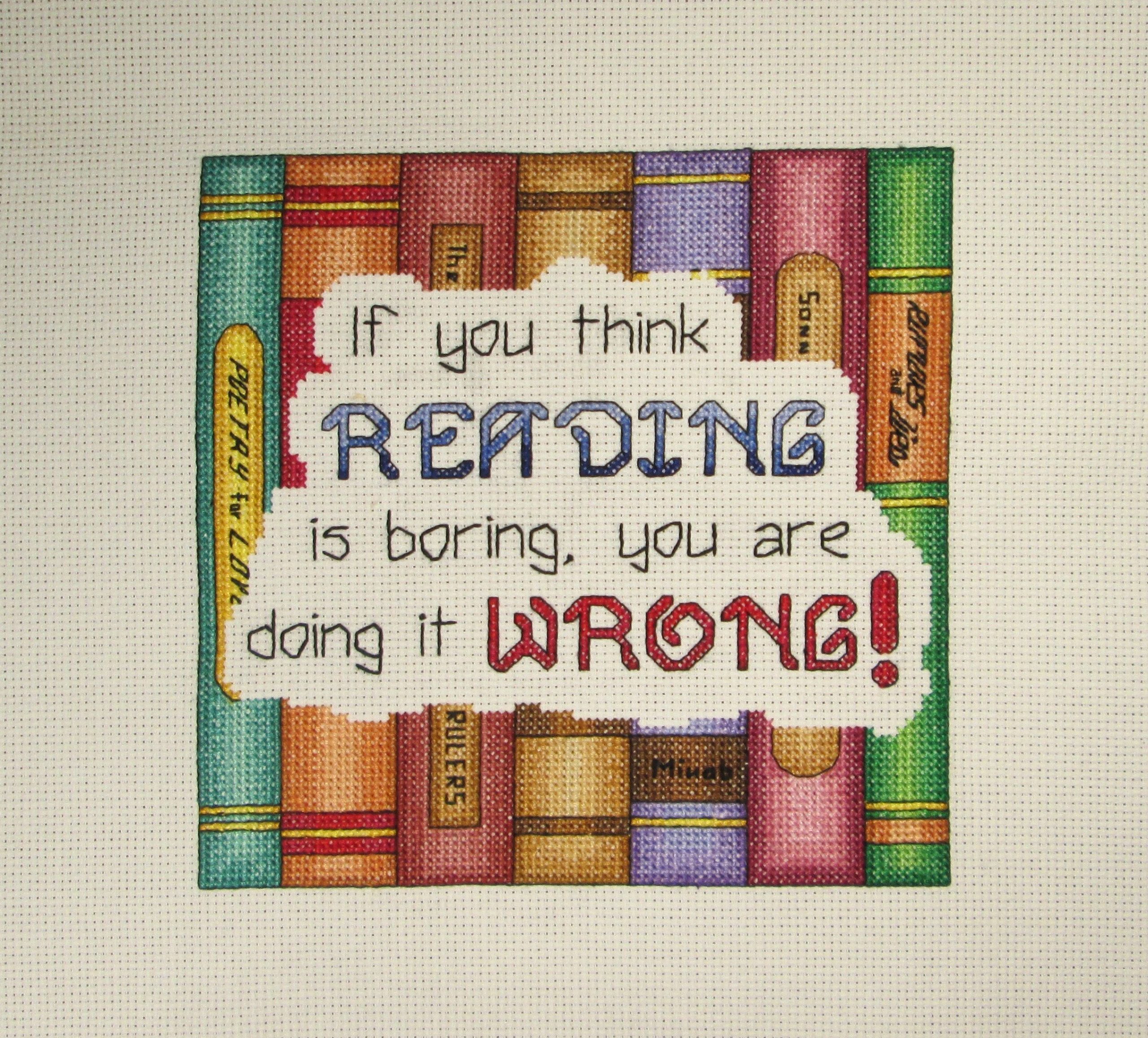 Cross Stitch Pattern - Reading Cross Stitch - Books Cross