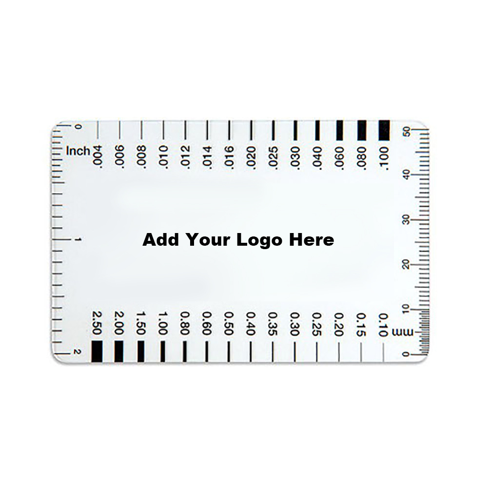 Custom Concrete Crack Width Ruler 3 1/3&amp;quot; L X 2 1/5&amp;quot; W X 0.03&amp;quot; Thick Matte  Clear