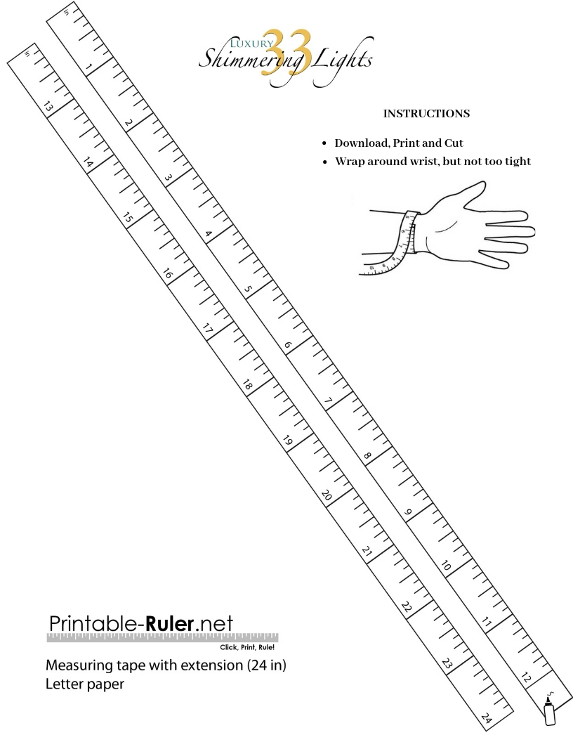 Printable Wrist Measurement