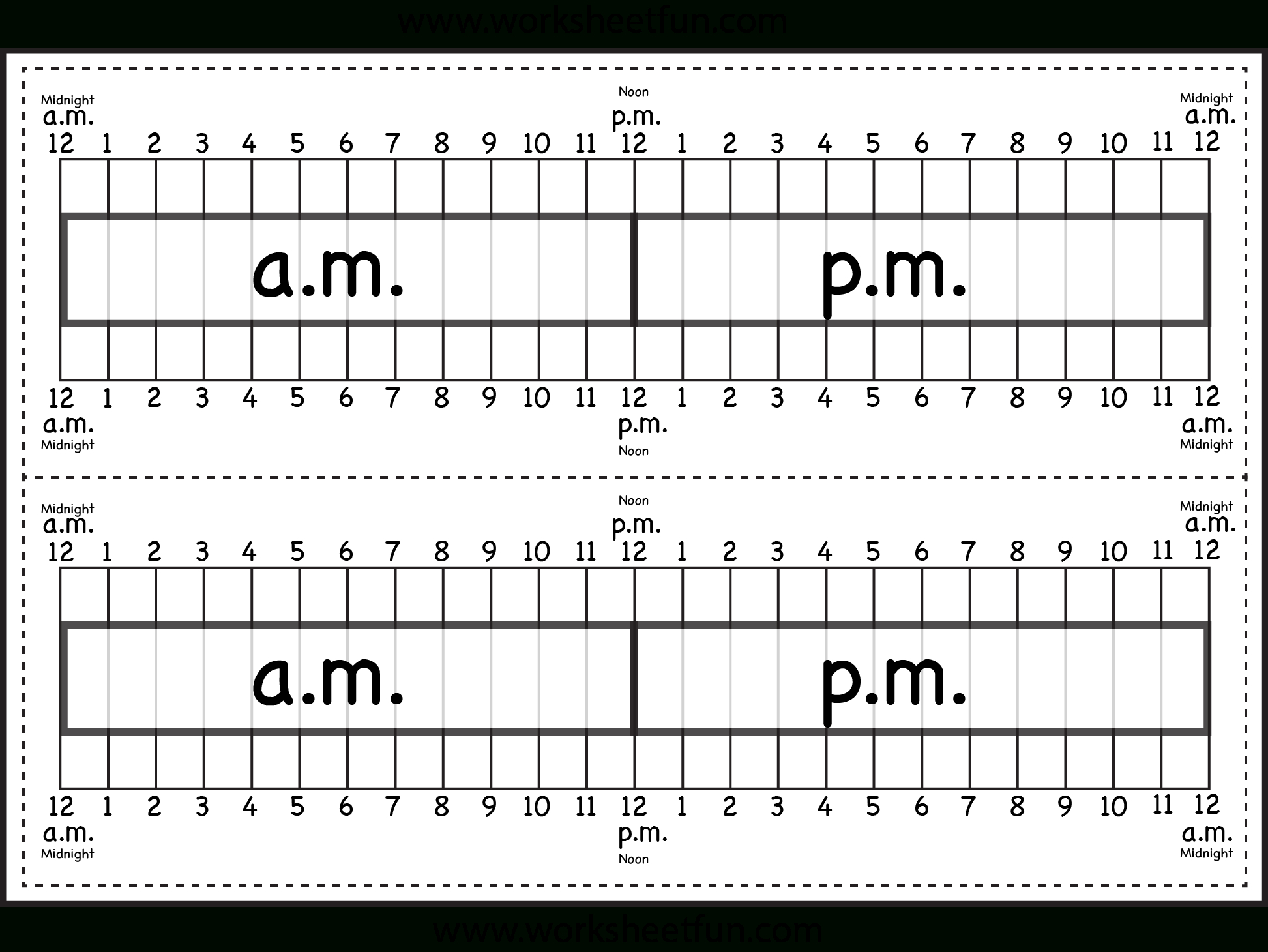 Elapsed Time Ruler Worksheet – 2 Rulers On 1 Worksheet