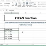 Excel Clean Function Removes Non Printable Characters From A Given Text  Value