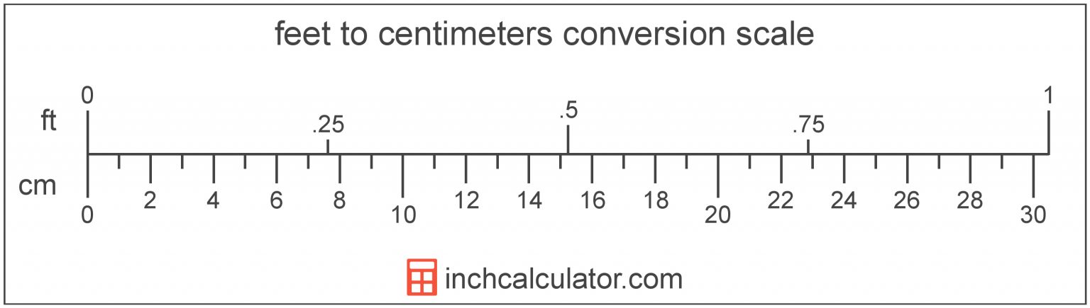 Feet To Centimeters Conversion (Ft To Cm) - Inch Calculator - Printable ...