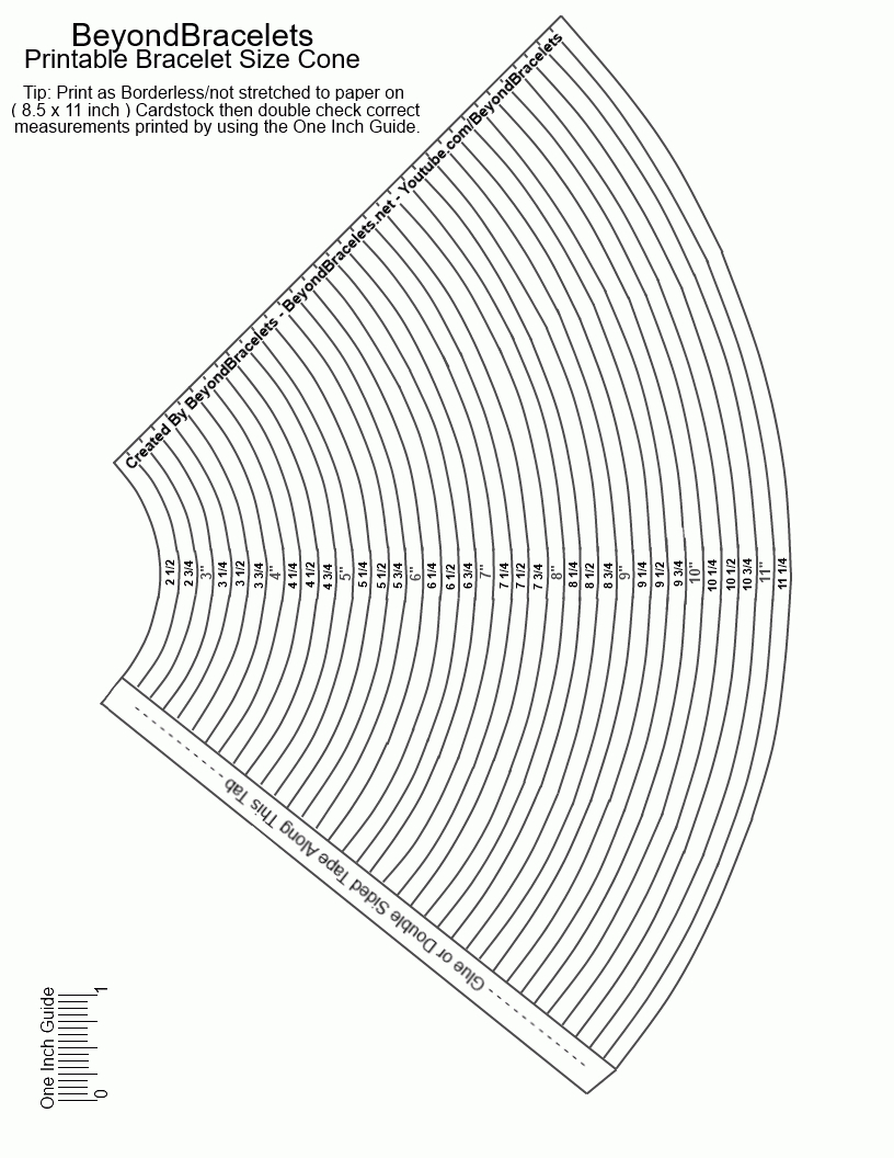 Free Bracelet Size / Sizing Cone Template I Made. It&amp;#039;s