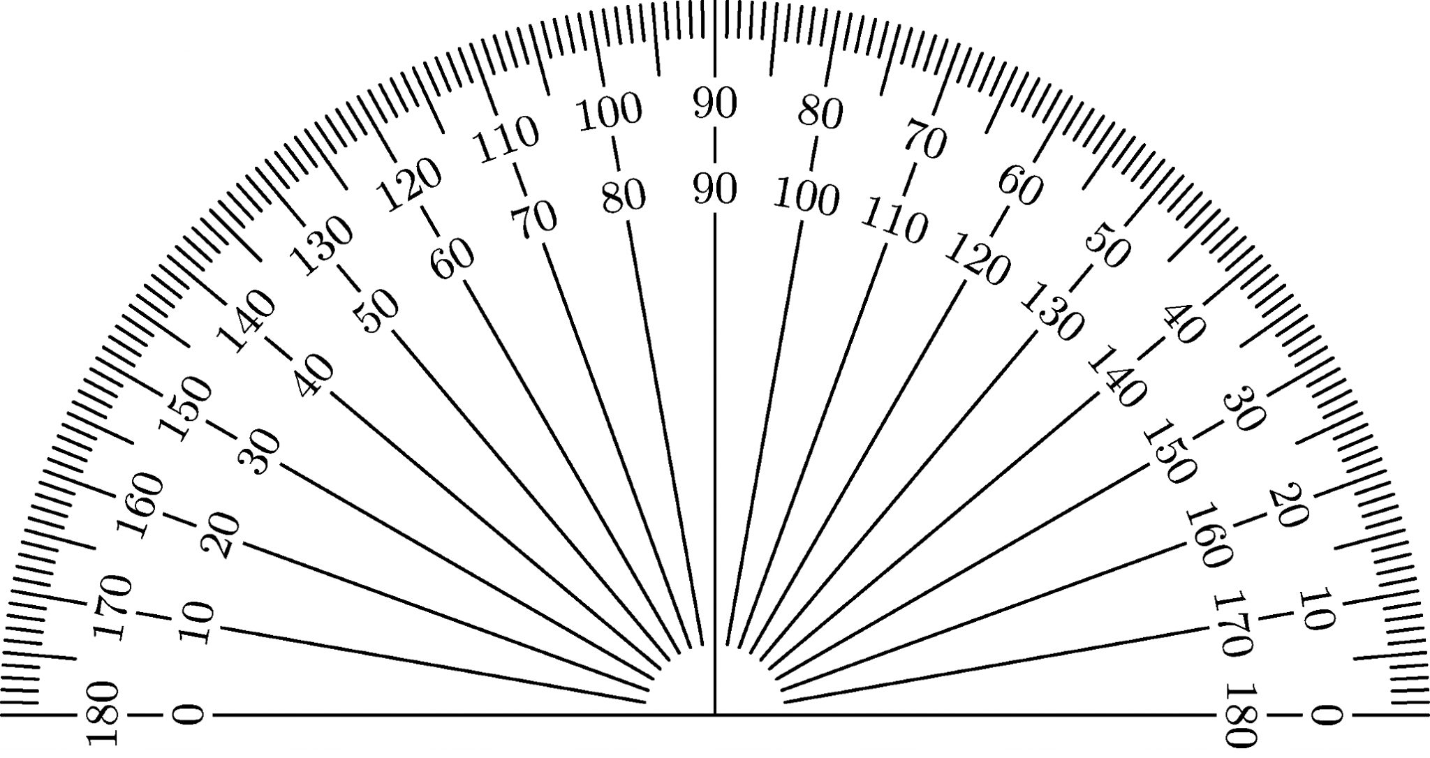Free Printable Protractor 180 360 Pdf With Ruler Printable Ruler 