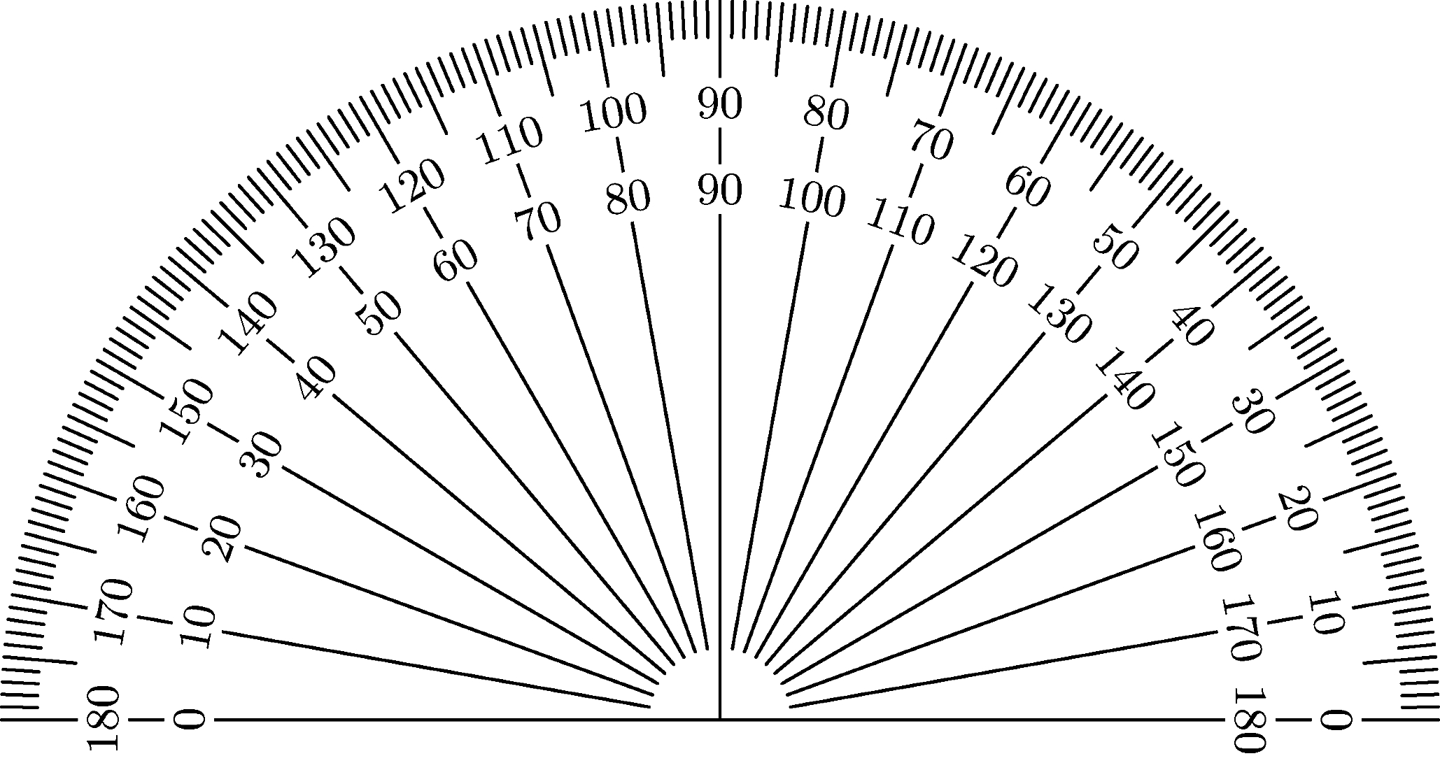 Free Printable Protractor 180° 360° Pdf With Ruler