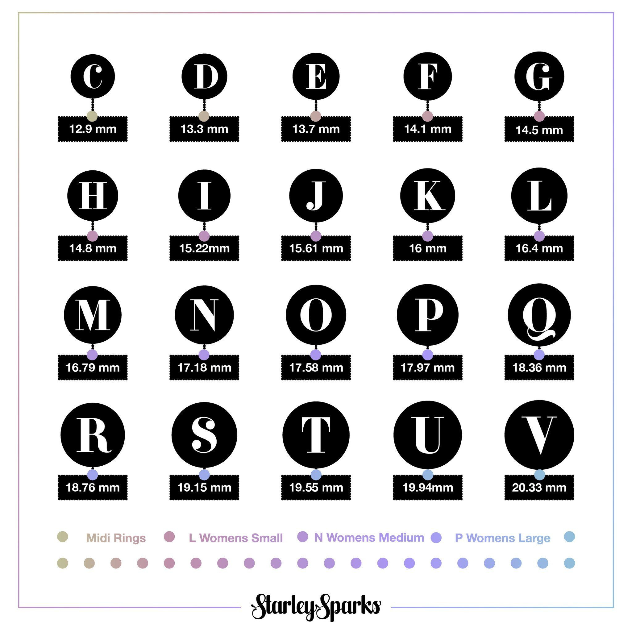 Free Printable Ring Size Guide Mm And Uk Standard Womens - Printable ...