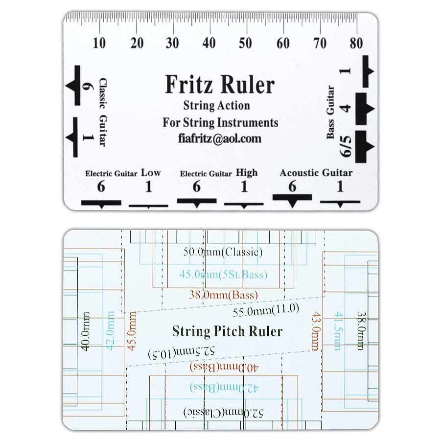 Fritz Ruler Action Gauge String Pitch Ruler Senar Gitar - White -  Jakartanotebook