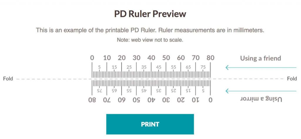 printable pupillary distance ruler online