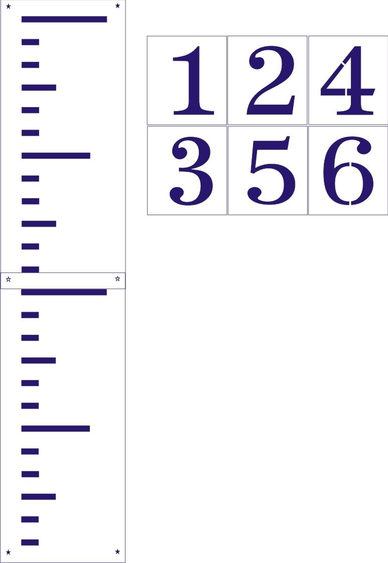 Giant Ruler Stencil Set -Regular Or Growth Chart Style