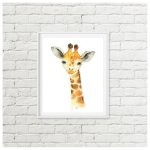 Giraffe Nursery Art, Africa Jungle Animal Giraffe Printable