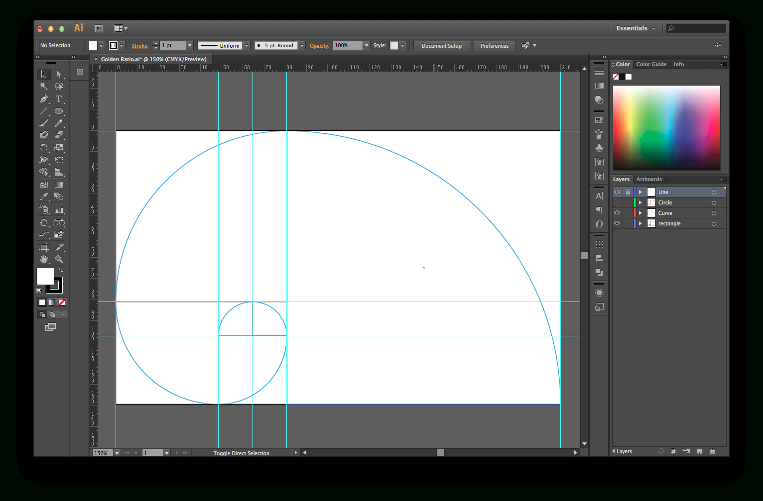 Golden Ratio Illustrator Template | Golden Ratio, Templates