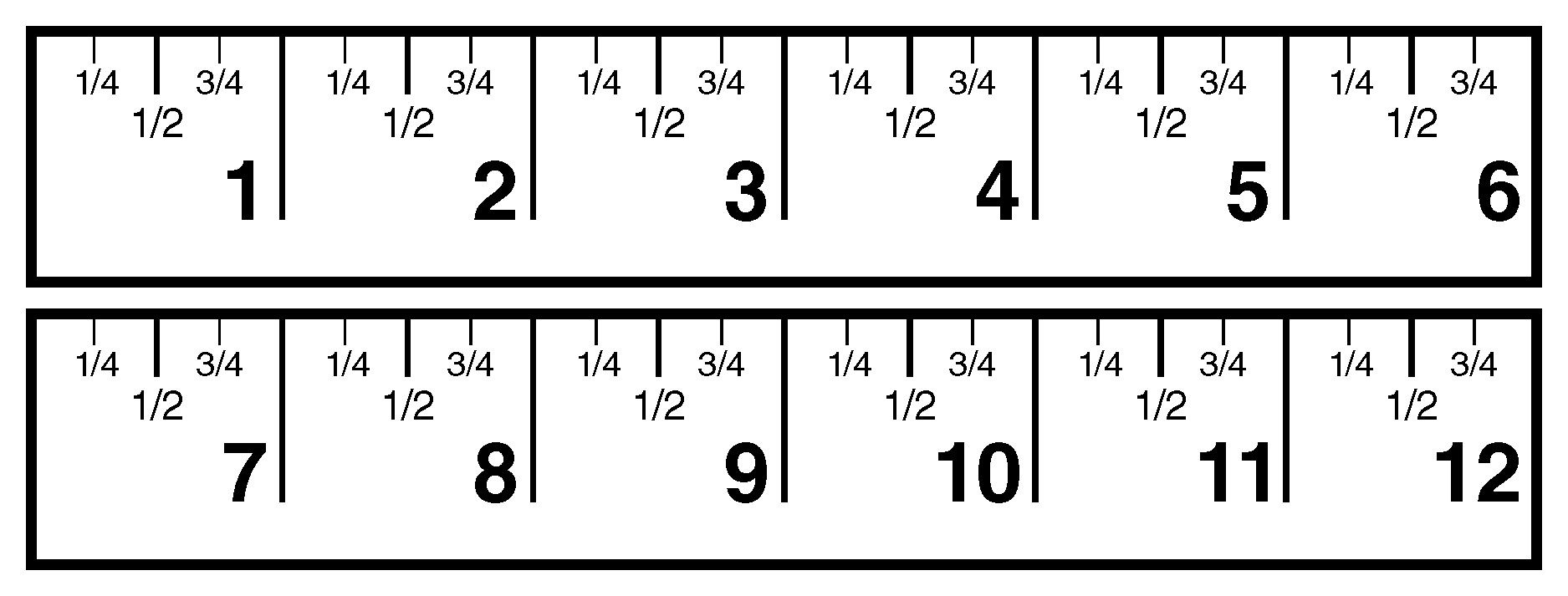 Inches Ruler With Fractions