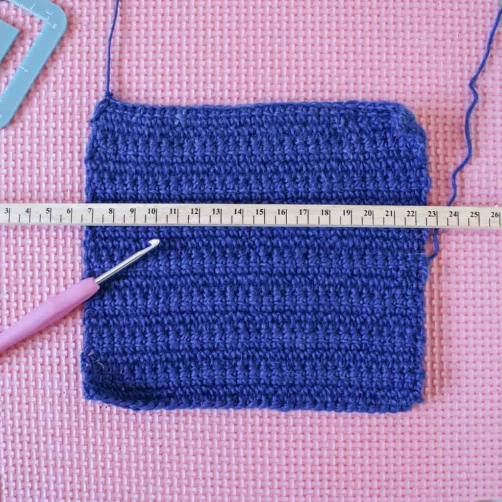 How To Make And Measure A Crochet Gauge Swatch - Dora Does
