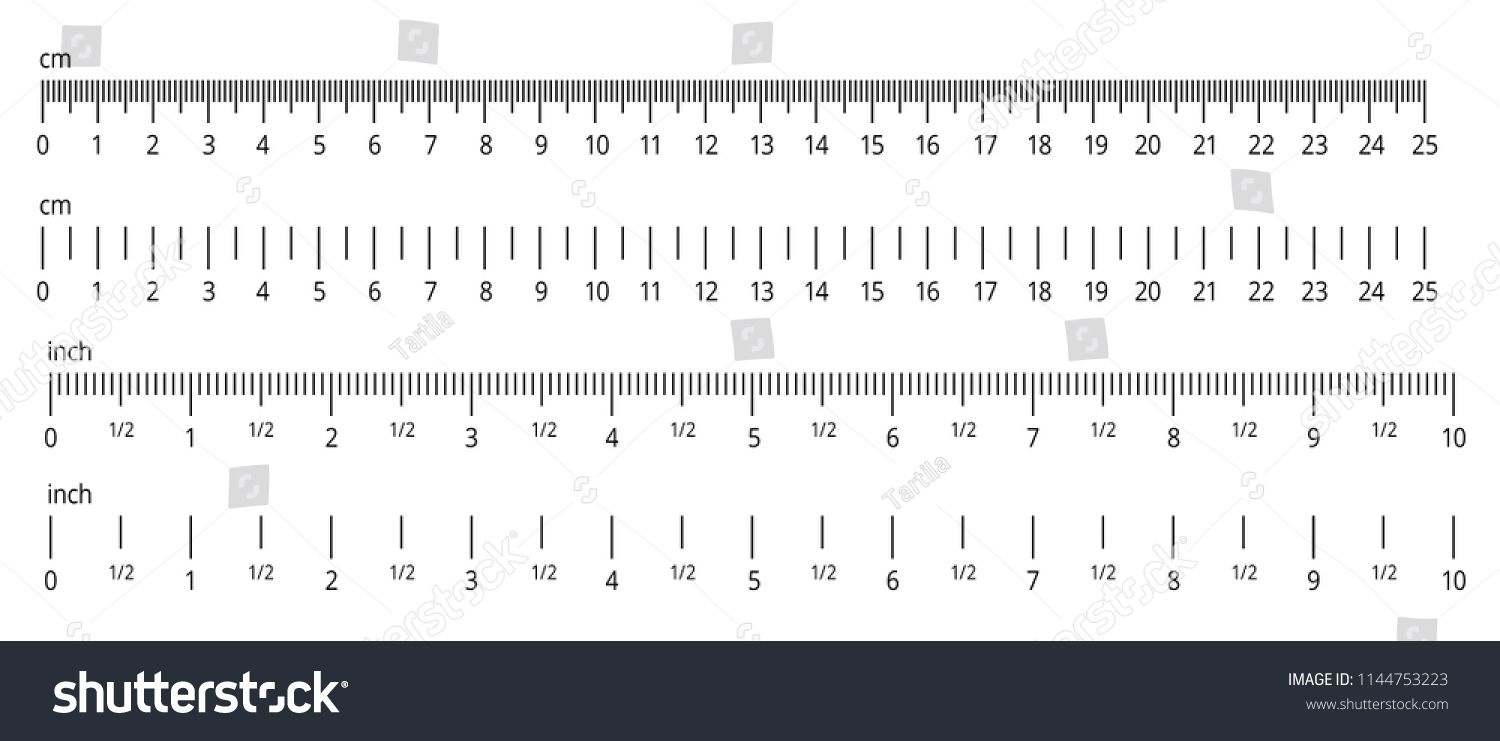 Inch And Metric Rulers. Centimeters And Inches Measuring