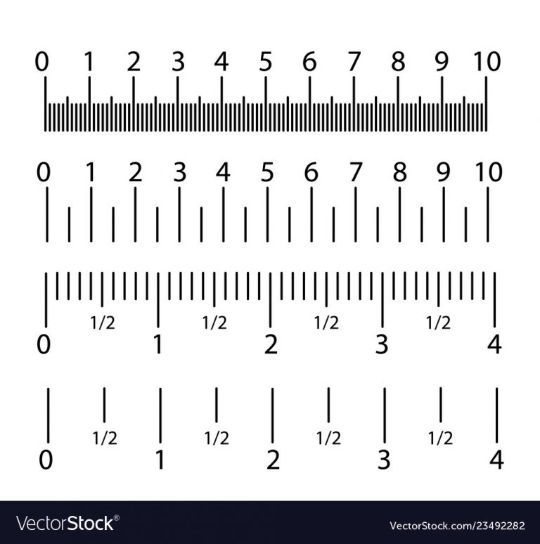 inch and metric rulers set centimeters and inches