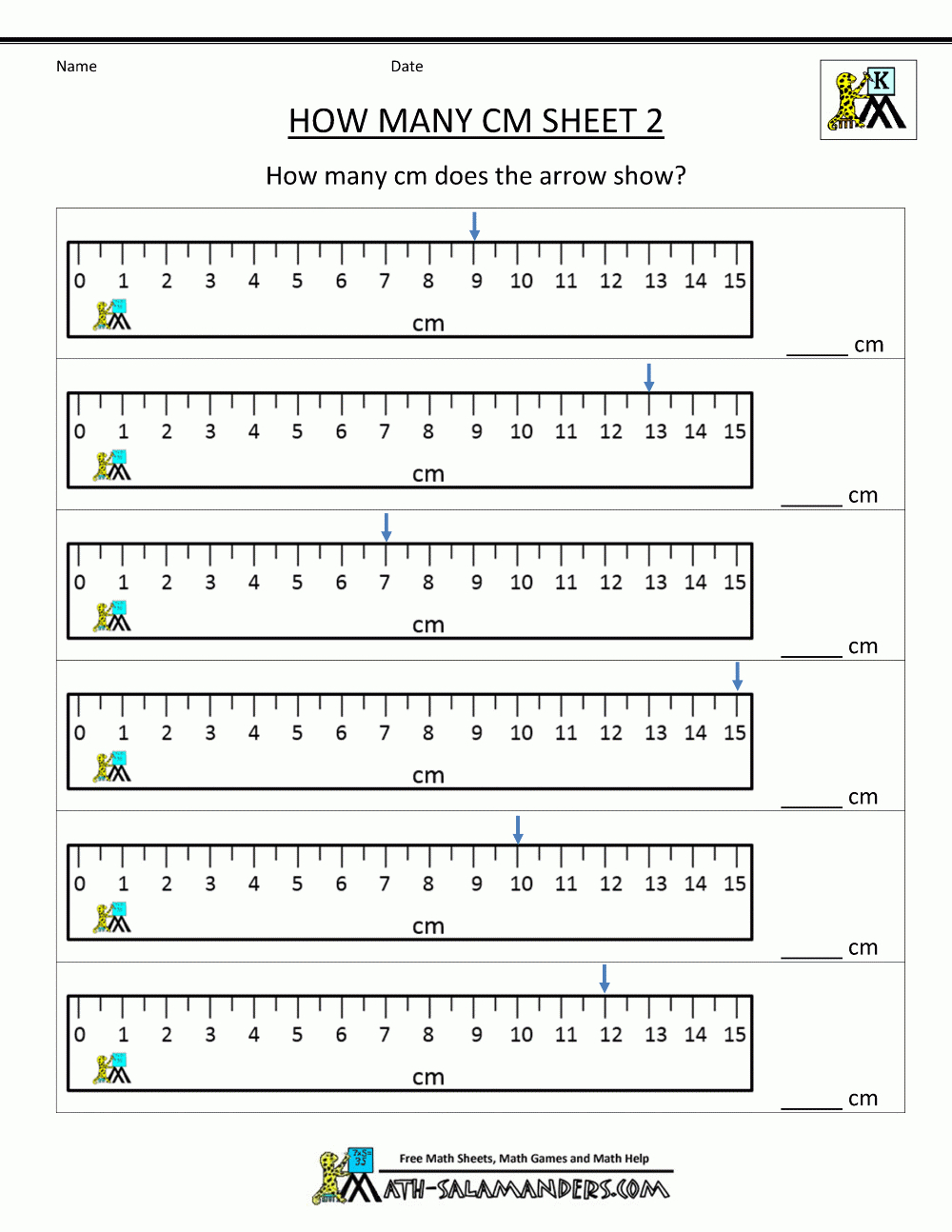 Free Printable Ruler Worksheets