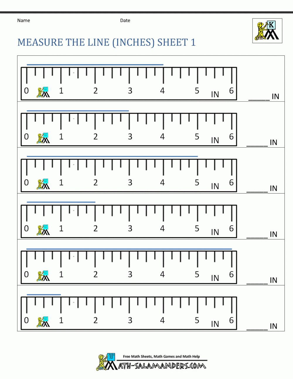 free printable ruler measurement worksheets