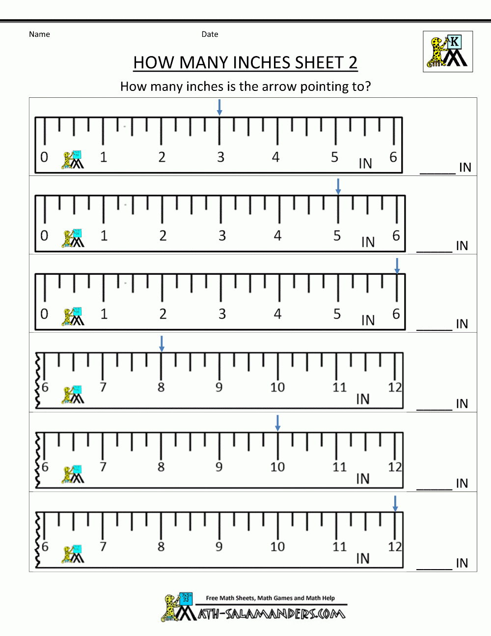 Math Worksheets For Kindergarten - Measuring Length