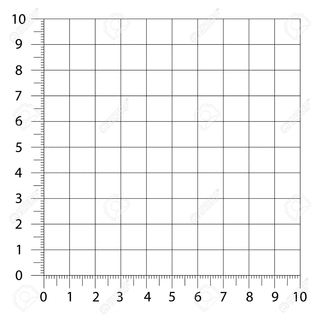 Measured Grid. Graph Plotting Grid. Corner Ruler With Sets Of..