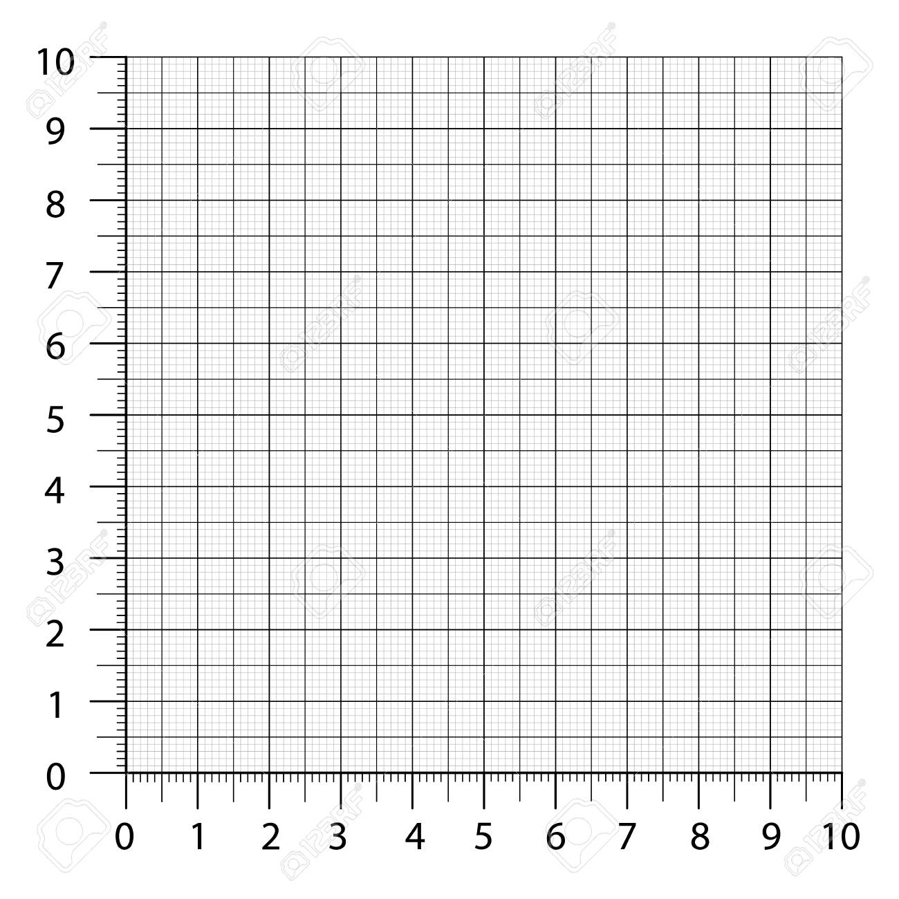 Measured Grid. Graph Plotting Grid. Corner Ruler With Sets Of..
