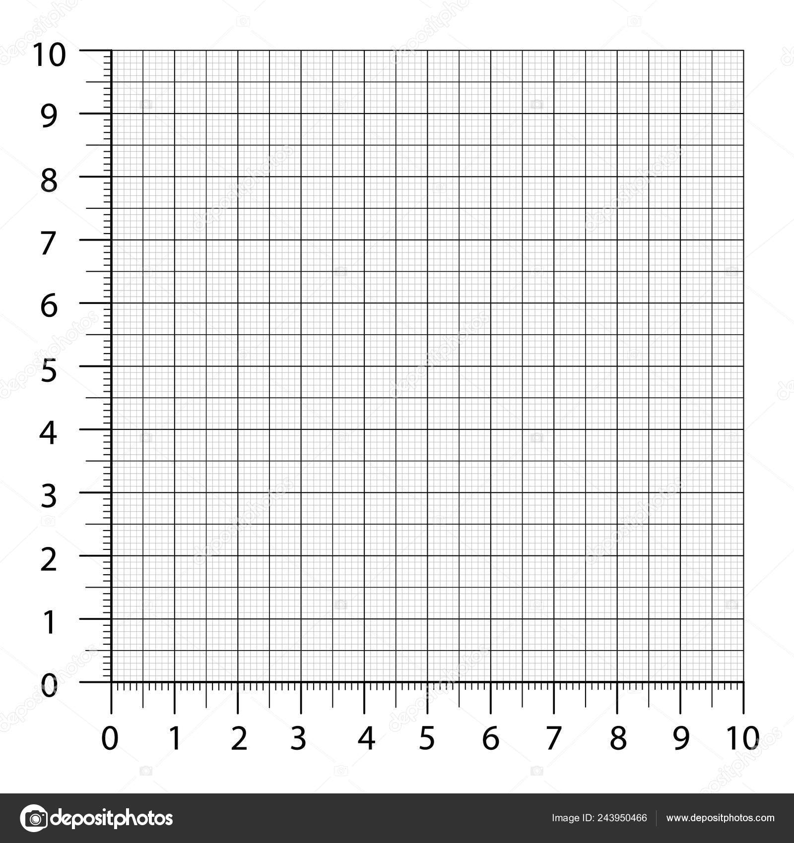 Measured Grid. Graph Plotting Grid. Corner Ruler With Sets