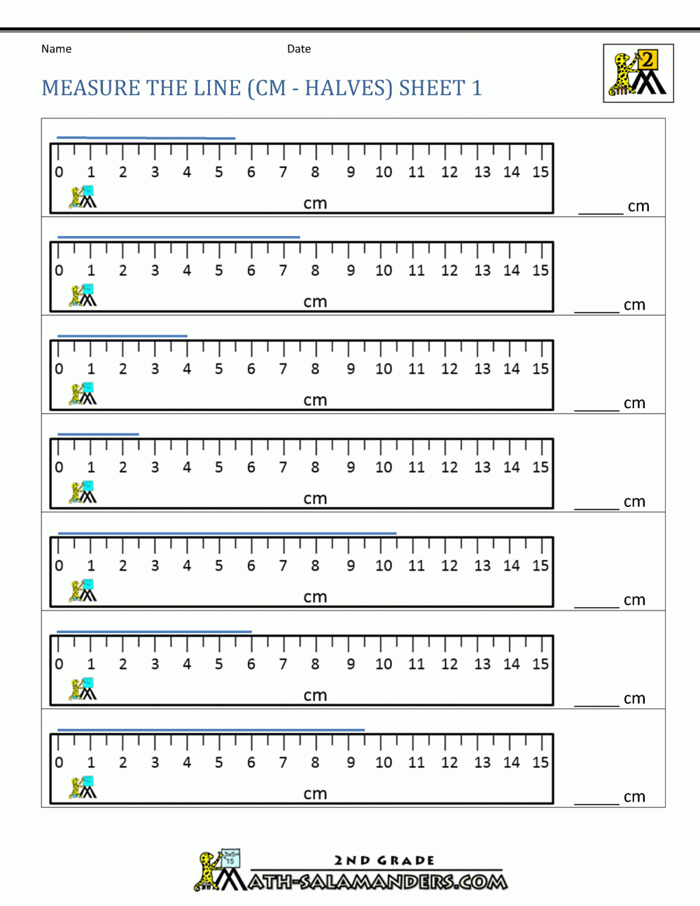 Measurement Math Worksheets - Measuring Length