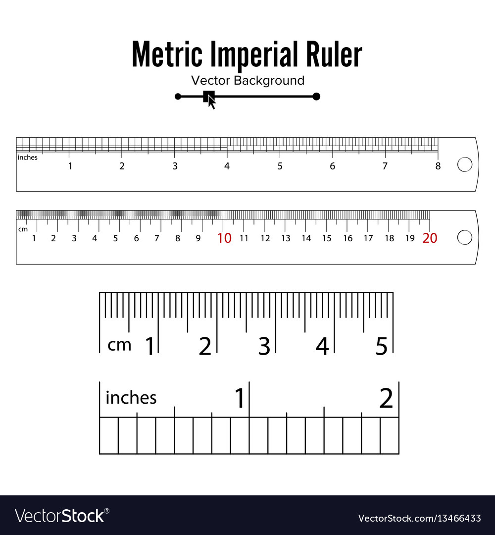 Metric Imperial Rulers Centimeter And Inch