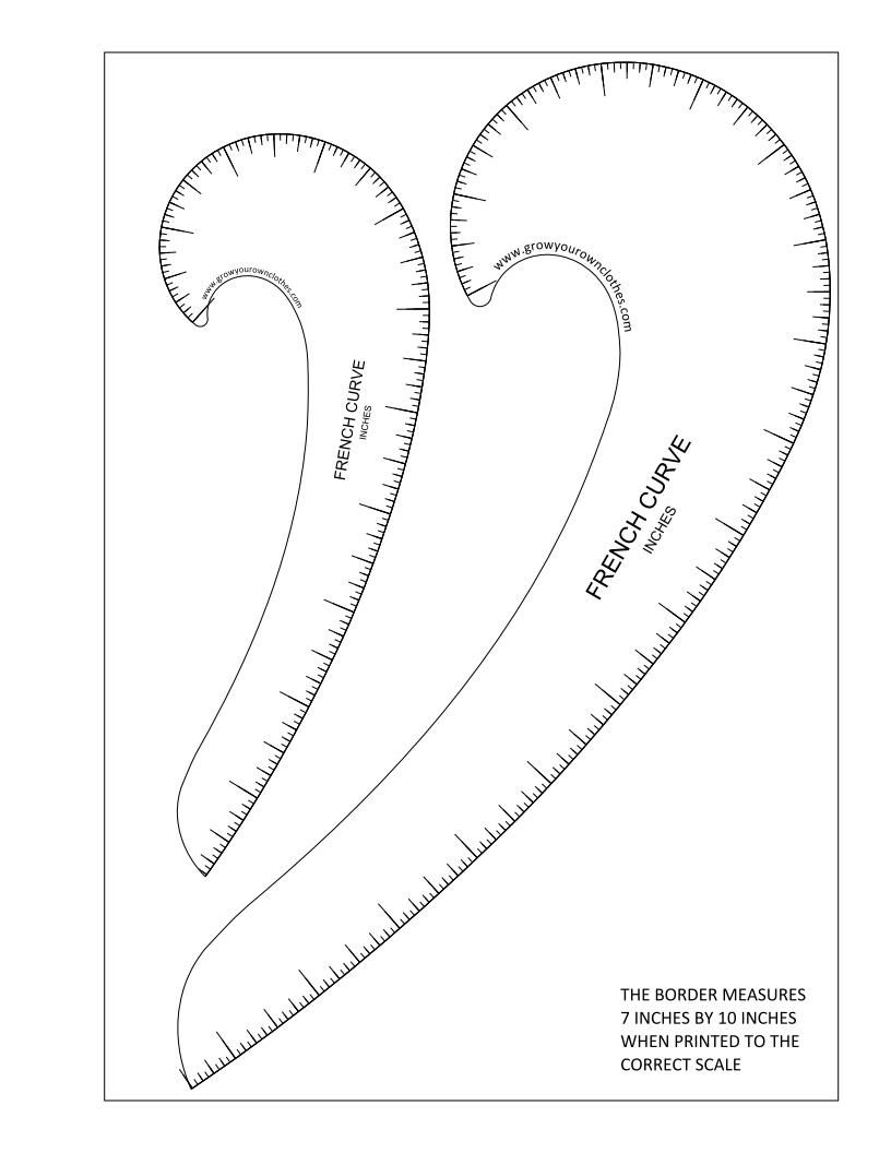 More Free Printable French Curves + Hip Curves | Sewing