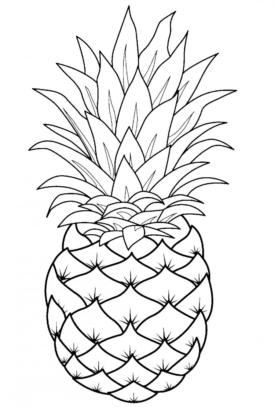 Pineapple Template | Line Art Drawings, Fruit Coloring Pages ...