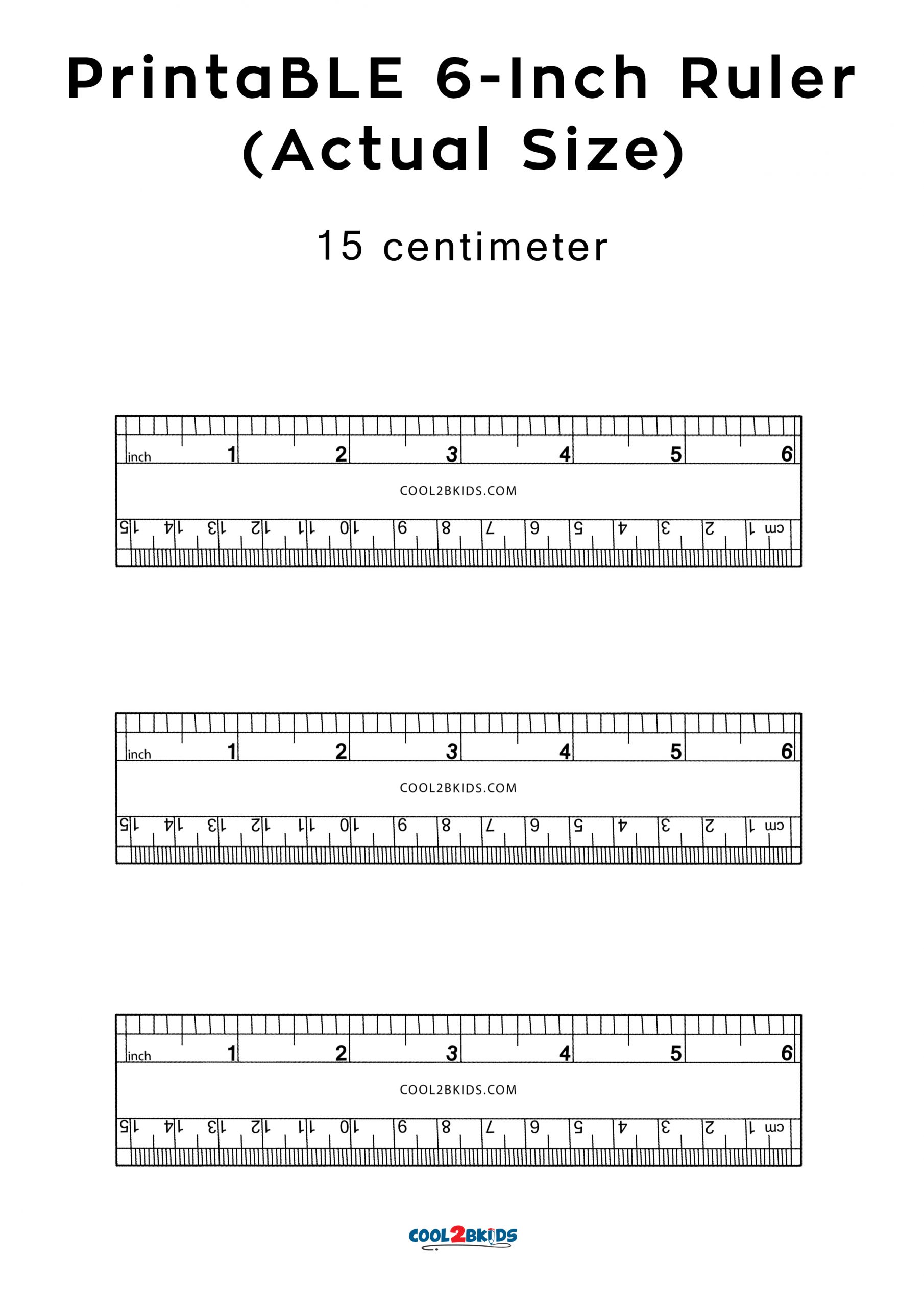 Printable 6-Inch Ruler - Actual Size | Cool2Bkids