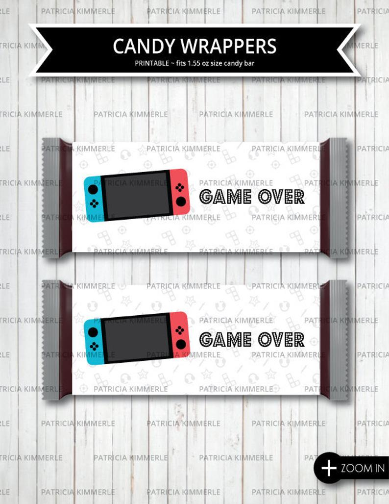 Printable Candy Bar Wrappers, Switch, Game On, Game Truck, Gaming, Level  Up, Gamer, Birthday, Game Zone, Game Over, Instant Download