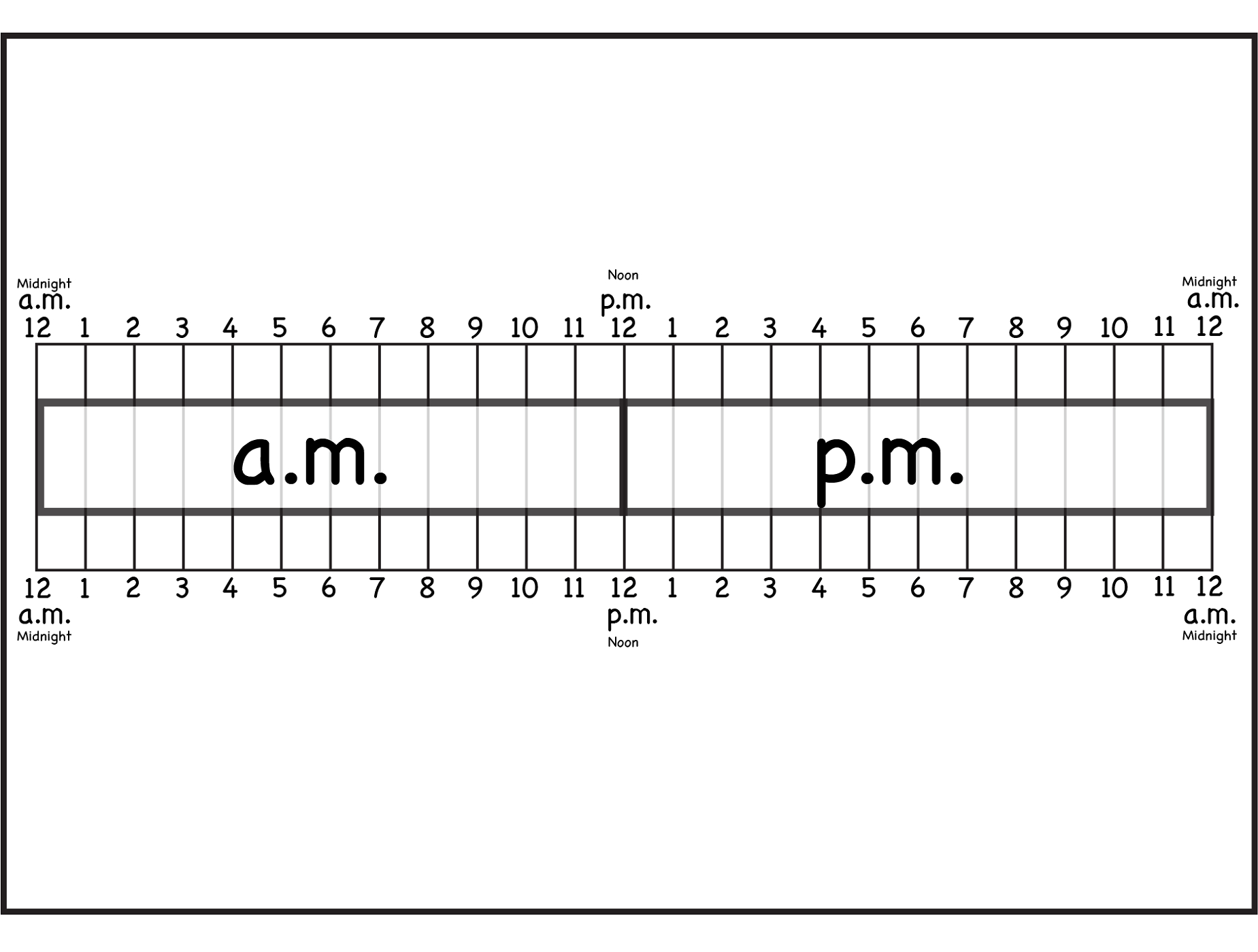 Printable Elapsed Time Rulers | Activity Shelter