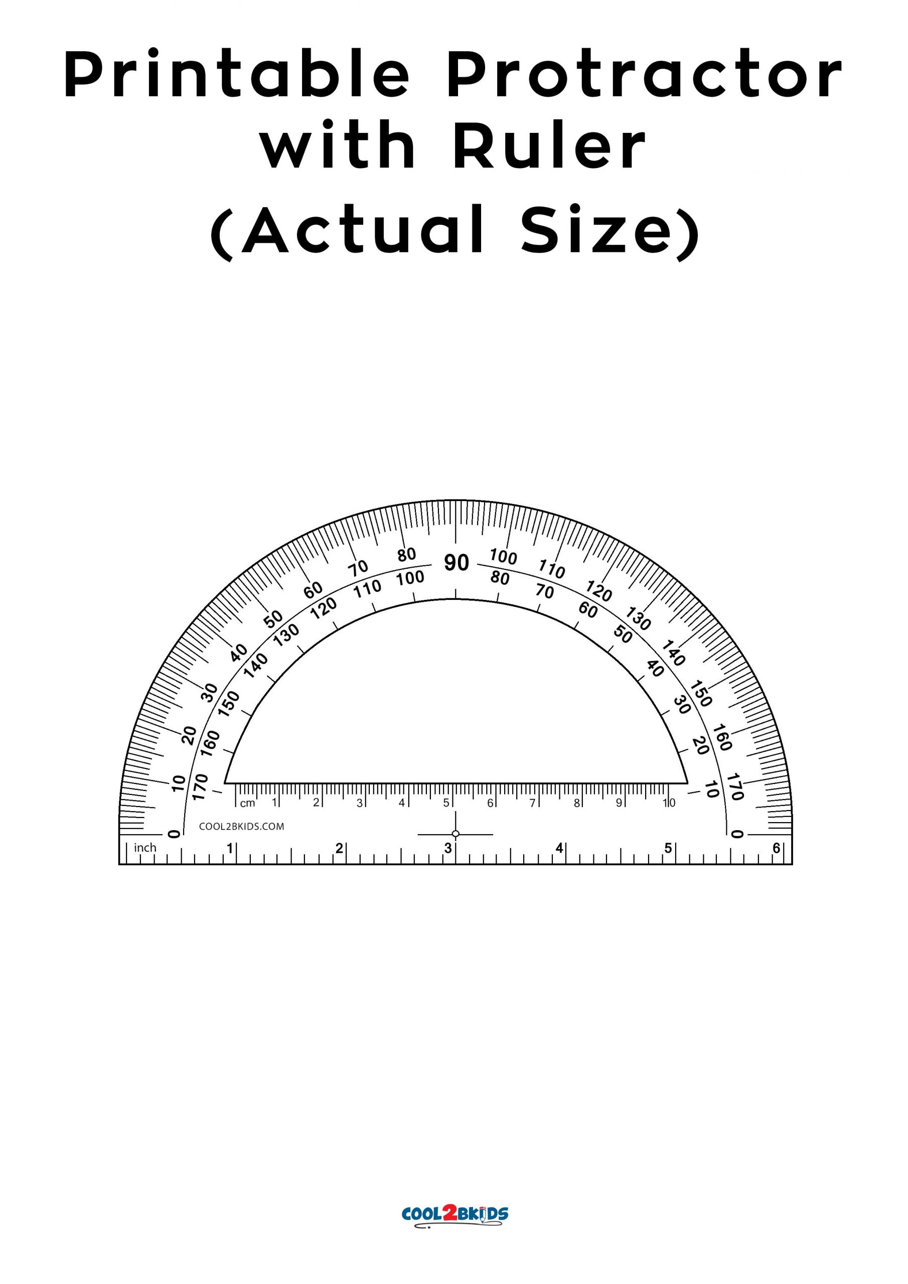 Free Printable Protractor 180° 360° Pdf With Ruler Printable Ruler