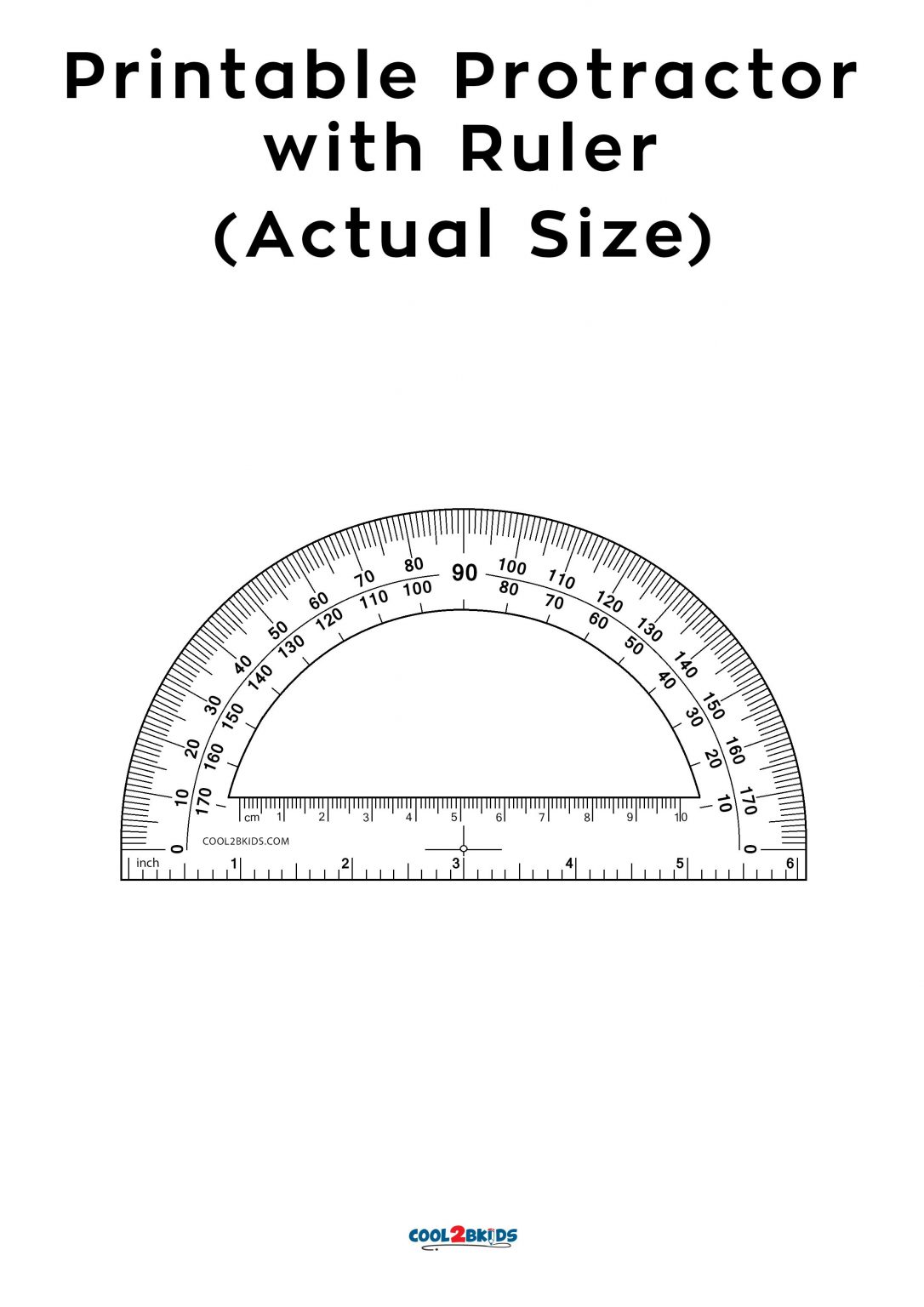 Printable Protractor Actual Size Cool2Bkids Printable Ruler
