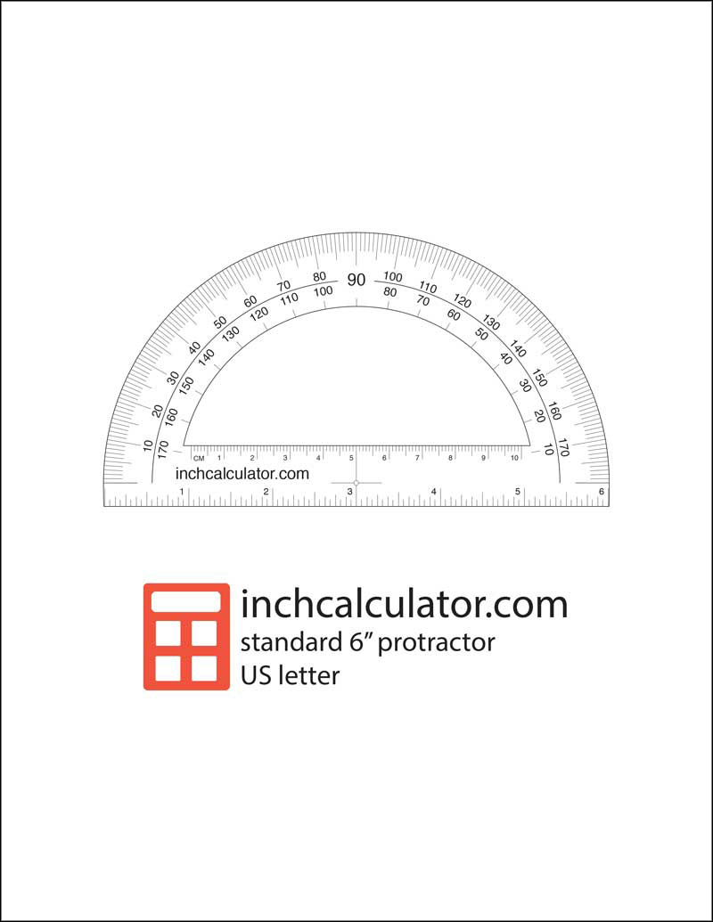 Printable Protractor Download - Inch Calculator