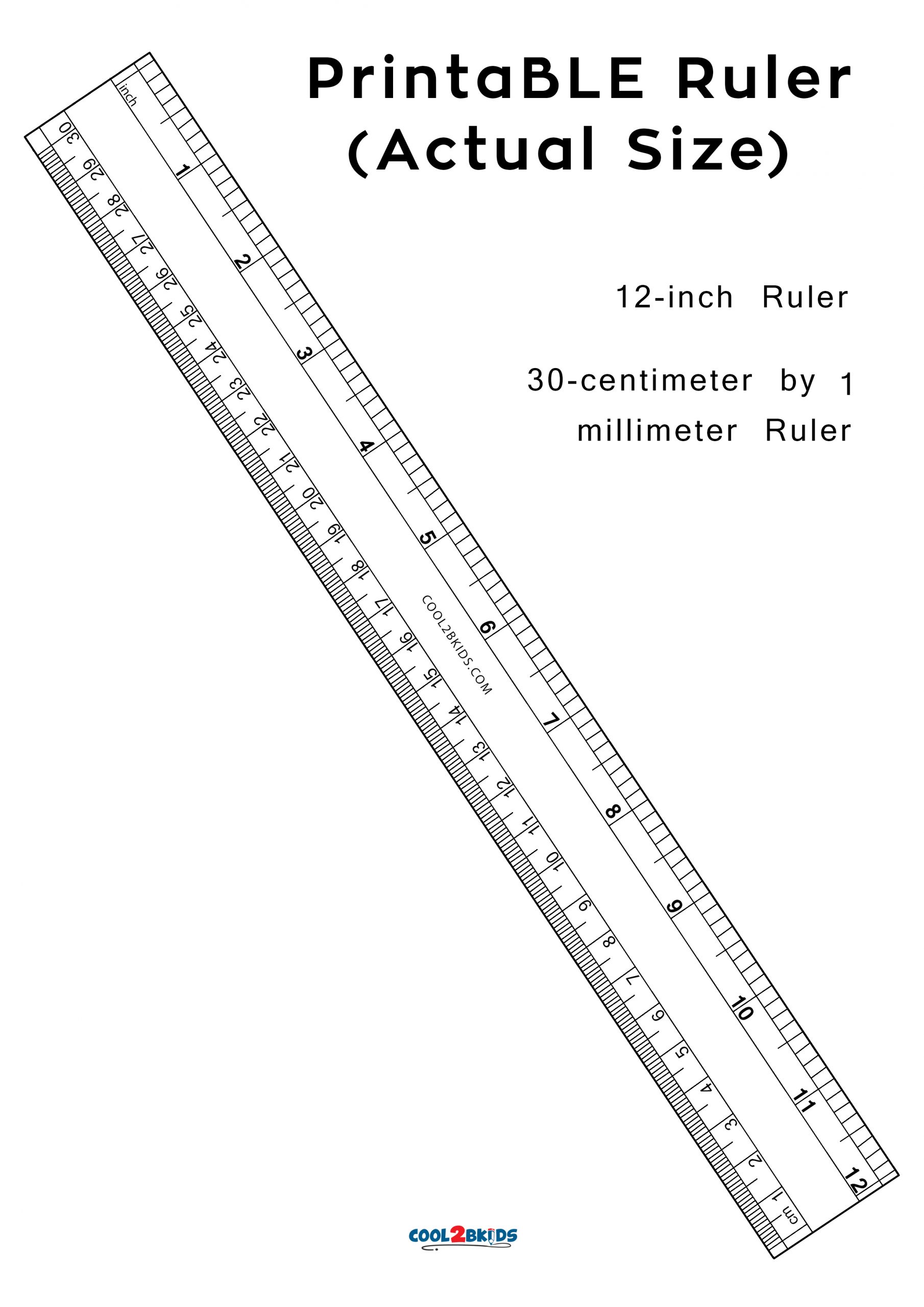 life size 1 foot ruler