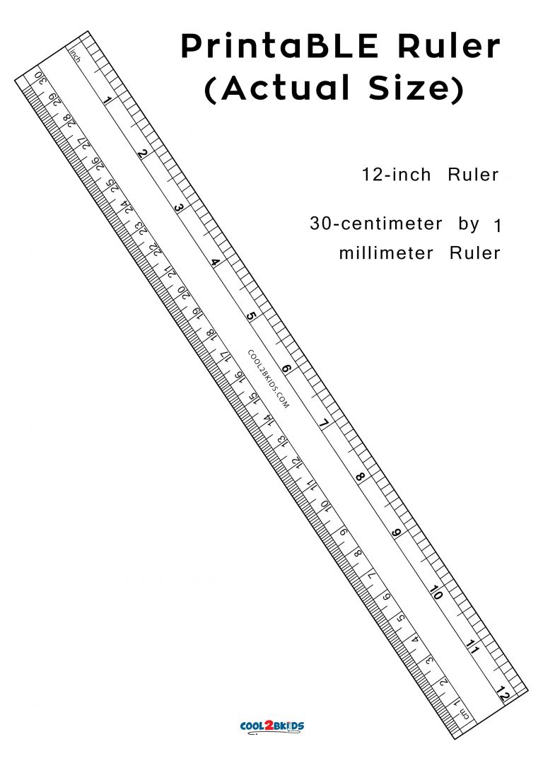 printable ruler 12 inch actual size cool2bkids printable ruler actual size