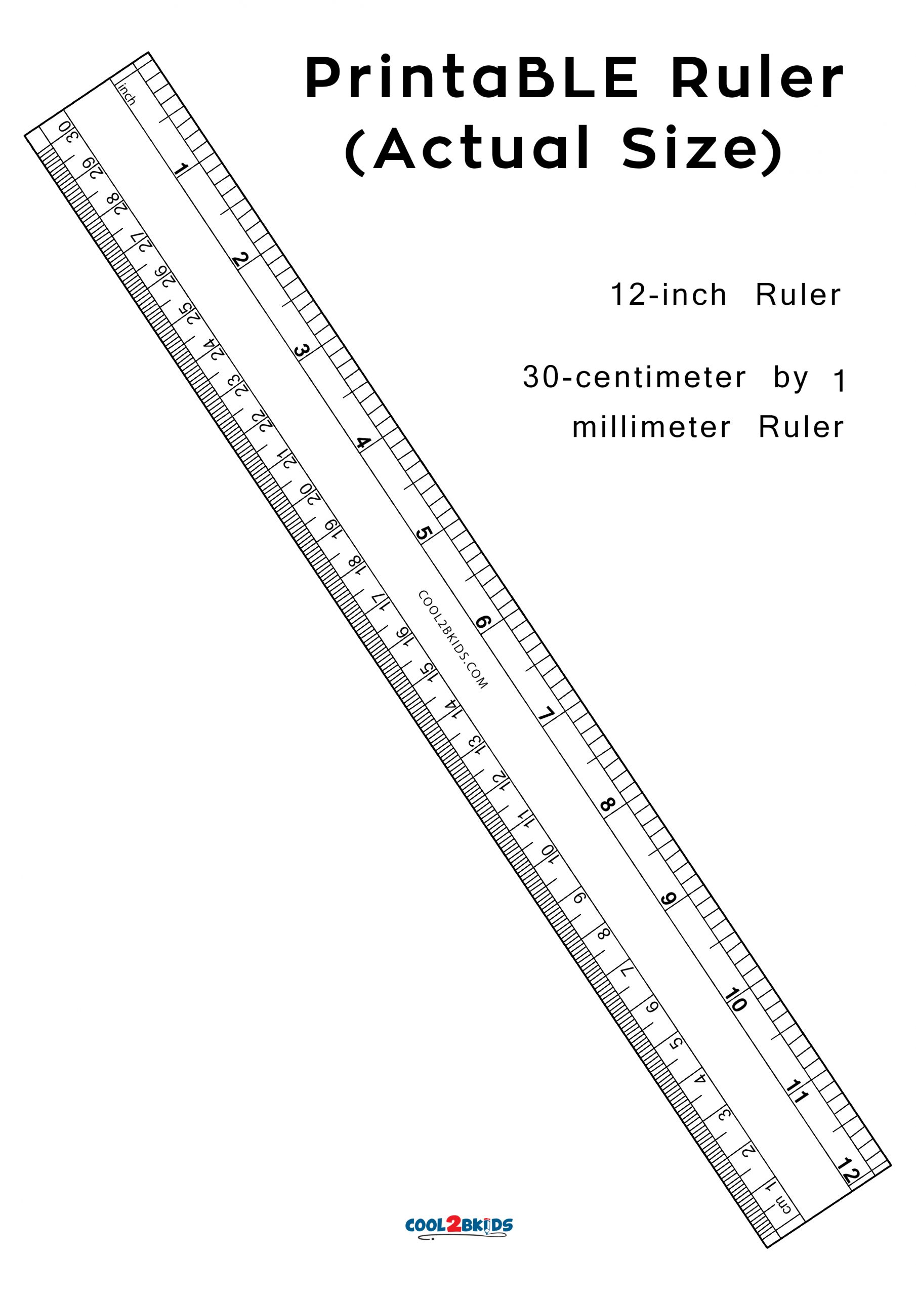 Printable Ruler: 12-Inch Actual Size | Cool2Bkids
