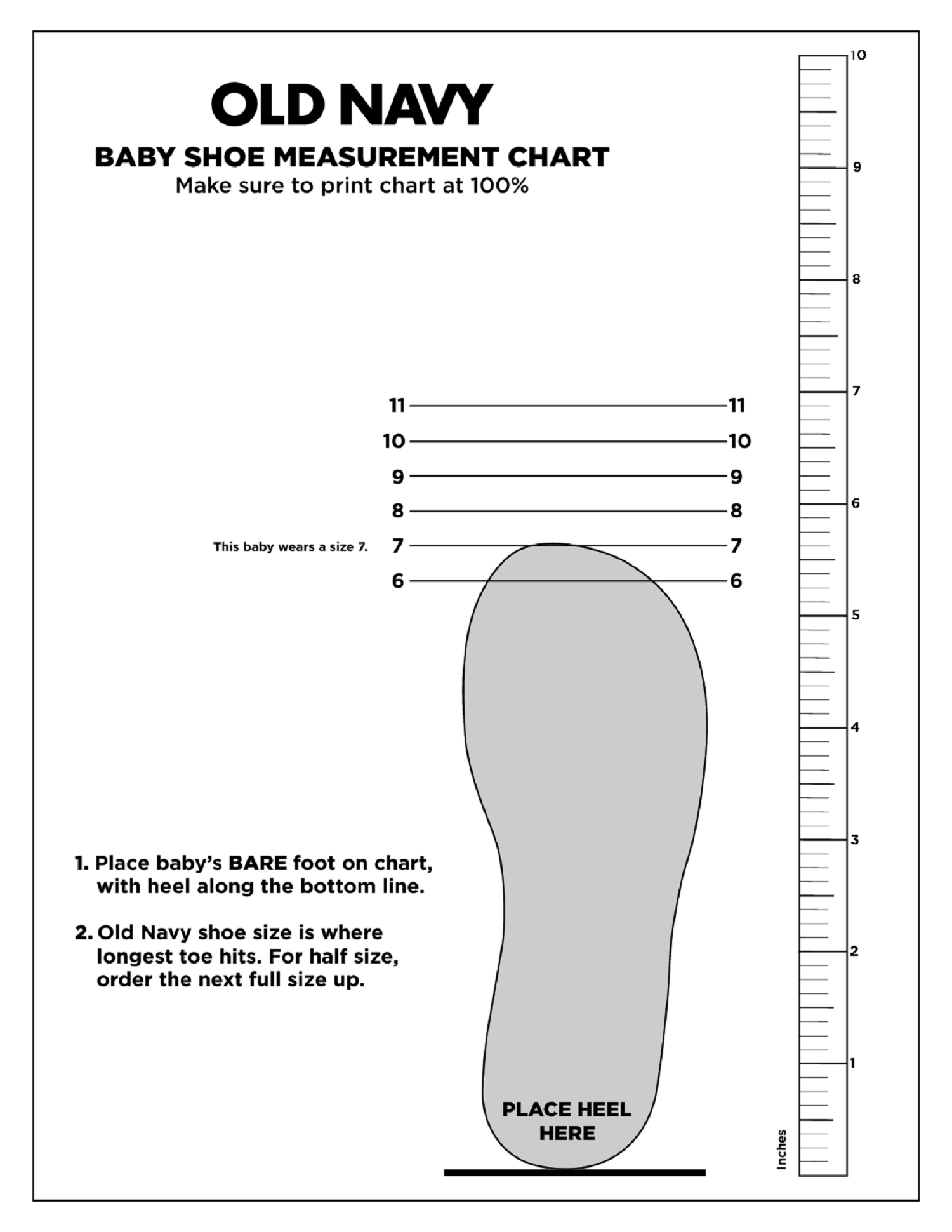 Printable Shoe Size Chart For You | Printable Shelter