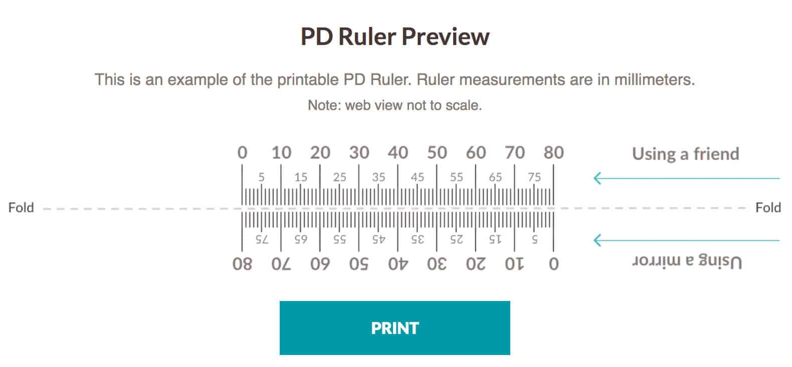 Pupillary Distance Ruler Printable Printable Ruler Actual Size